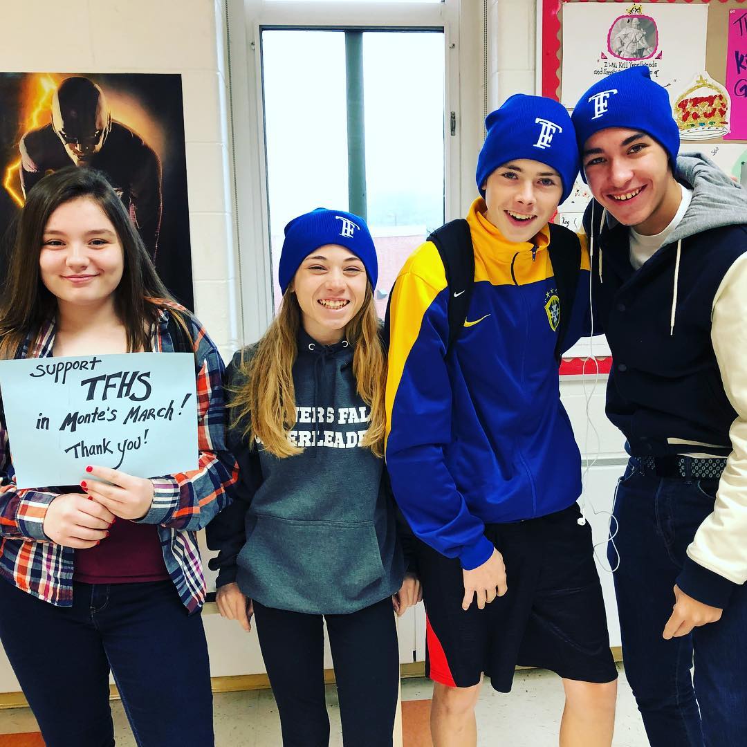 high school students wearing TF hats 