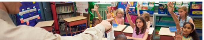children raising hands